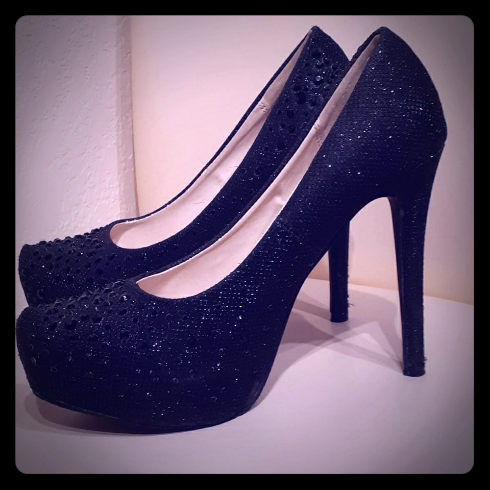 black heels with mini spikes